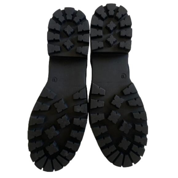 Seven7 Combat Boots Jodi Black Faux Leather Lace Up Contrast Stitching Size 10 - Picture 8 of 12